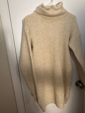 Cozy Cream Turtleneck Dress Sweater